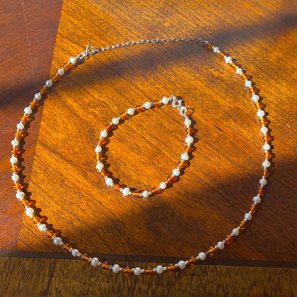 Sterling Silver Necklace and Bracelet Set